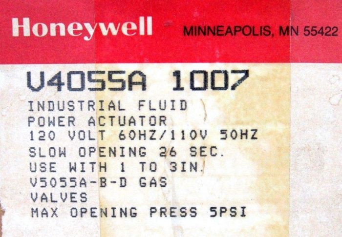 NEW HONEYWELL V4055A-1007-3 POWER ACTUATOR V4055A10073 - Image 5