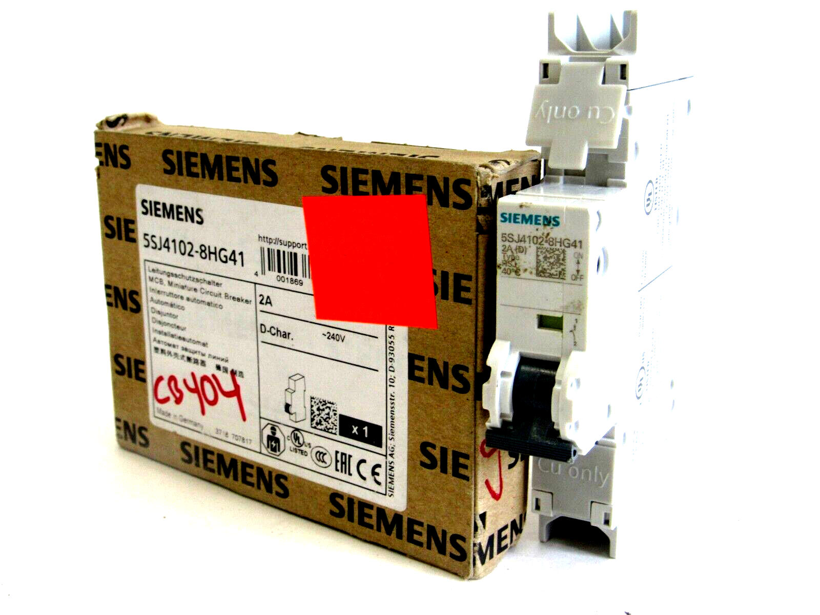 NEW SIEMENS 5SJ4102-8HG41 CIRCUIT BREAKER 2A 5SJ41028HG41