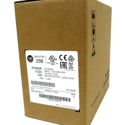 NEW ALLEN BRADLEY 25B-D6P0N114 AC DRIVE POWER FLEX 525 3HP 323-528V 25BD6P0N114