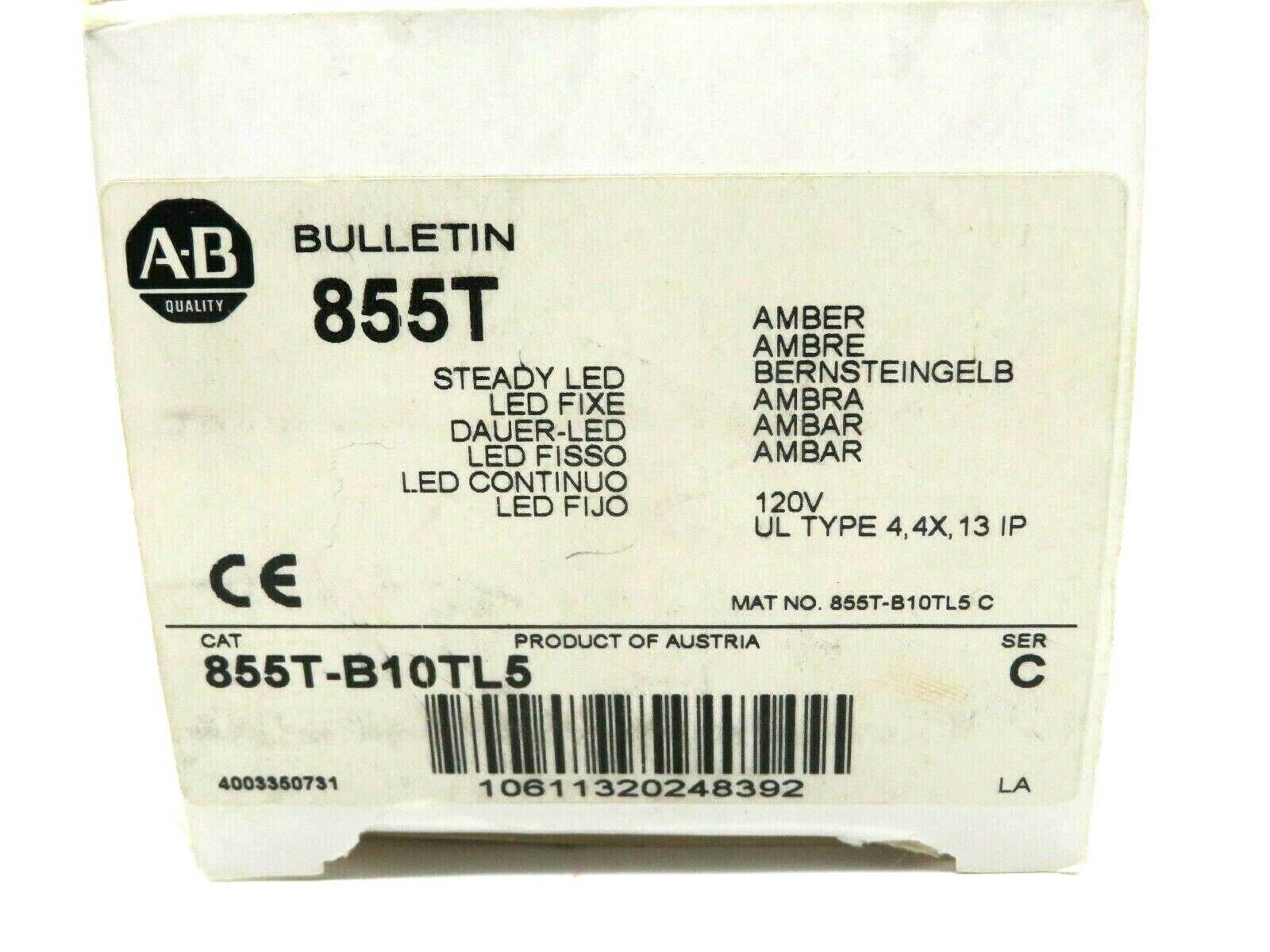 NEW ALLEN BRADLEY 855T-B10TL5 LED STACK LIGHT SERIES C 855TB10TL5 - Image 4