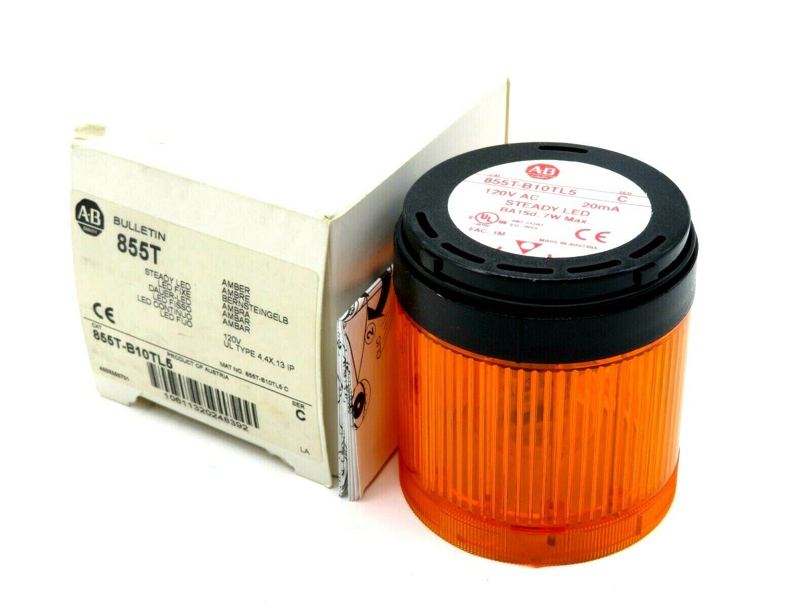 NEW ALLEN BRADLEY 855T-B10TL5 LED STACK LIGHT SERIES C 855TB10TL5