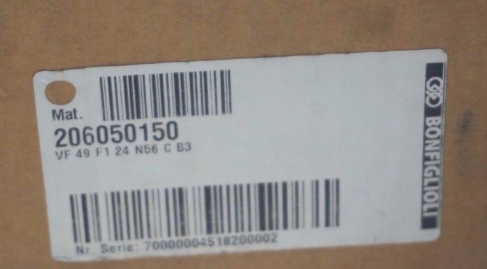 NEW BONFIGLIOLI VF49-F1-N56C GEAR REDUCER 206050150 - Image 3