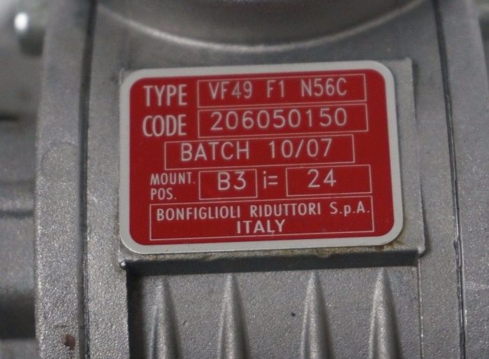 NEW BONFIGLIOLI VF49-F1-N56C GEAR REDUCER 206050150 - Image 5