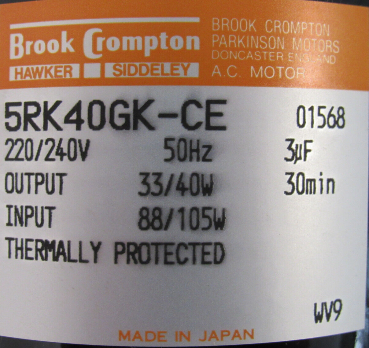 NEW BROOK CROMPTON 5RK40GK-CE MOTOR 220/240V 5RK40GKCE - Image 4