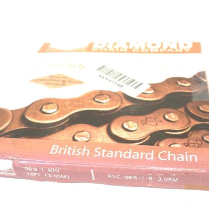 NEW DIAMOND CHAIN RSC-08B-1-R-3.05M RIVITED CHAIN 10' RSC08B1R305M