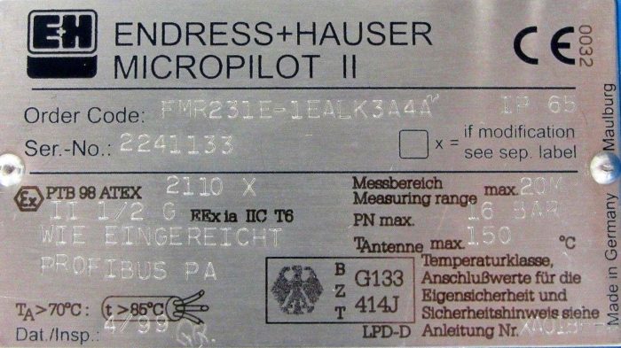 NEW ENDRESS + HAUSER FMR231E-1EALK3A4A LEVEL SENSOR FMR231E1EALK3A4A - Image 4