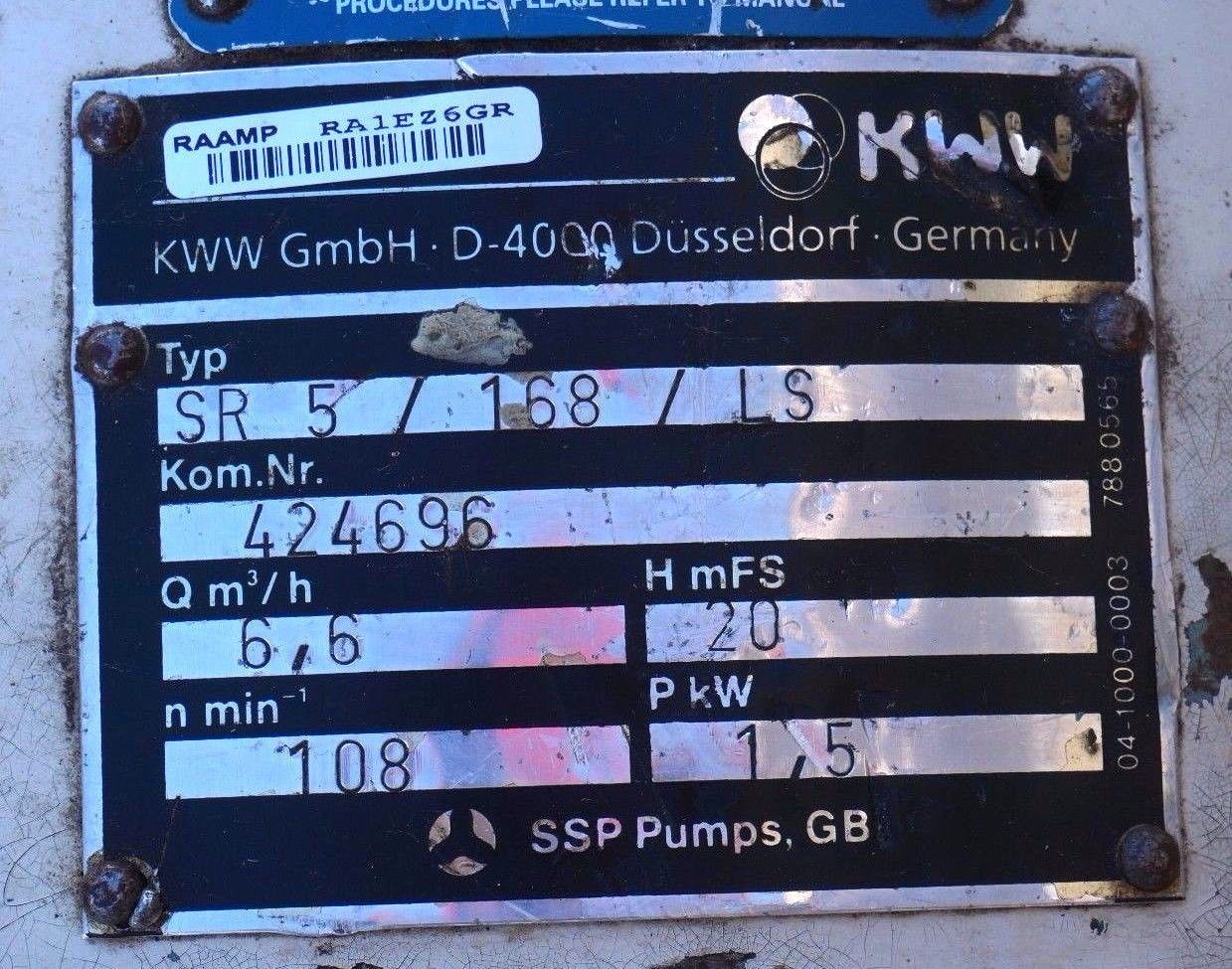 SSP PUMPS SR5/168/LS POSITIVE DISPLACEMENT PUMP SR5168LS, REBUILT - Image 7