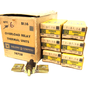 LOT OF 6 NEW SQUARE D B1.16 OVERLOAD RELAY THERMAL UNITS B116