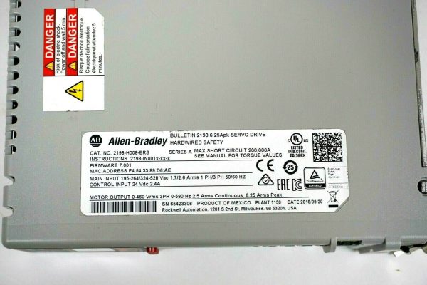 NEW ALLEN BRADLEY 2198-H008-ERS KINETIX 5500 6.3 AMP SERVO DRIVE 2198H008ERS - Image 5