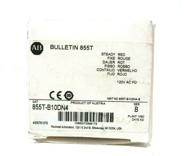 NEW ALLEN BRADLEY 855T-B10DN4 STACK LIGHT MODULE SER.B 855TB10DN4 - Image 4