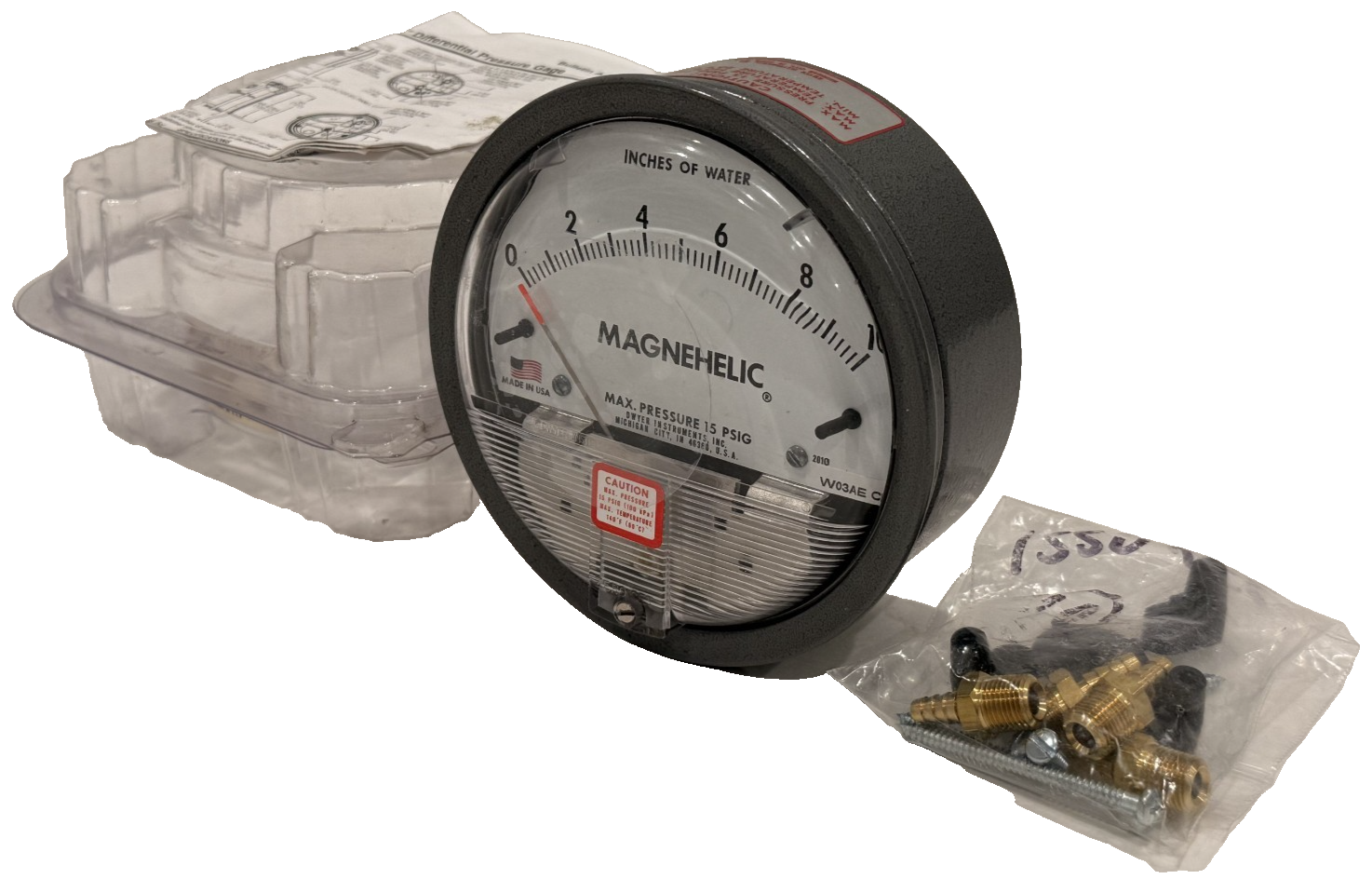 NEW DWYER MODEL 2010 MAGNEHELIC WATER PRESSURE GAUGE 102010-00 10201000