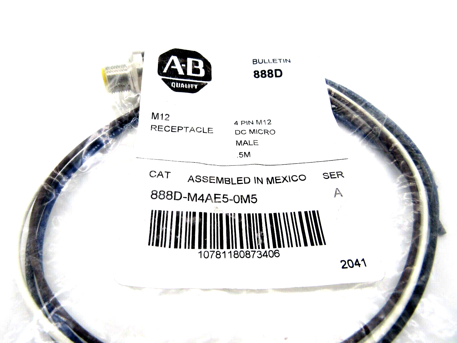 NEW LOT OF 8 ALLEN BRADLEY 888D-M4AE5-0M5 DC MICRO RECEPTACLE SER A 888DM4AE50M5 - Image 3