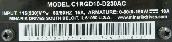 NEW MINARIK C1RGD10-D230AC MOTOR MASTER DRIVE C1RGD10D230AC - Image 4