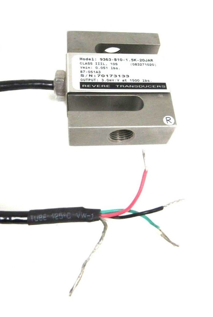 NEW REVERE 9363-B10-1.5K-20T1-R LOAD CELL 9363B1015K20T1R - Image 3