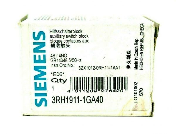 NEW SIEMENS 3RH1911-1GA40 AUXILIARY CONTACT BLOCK 3RH19111GA40 - Image 3