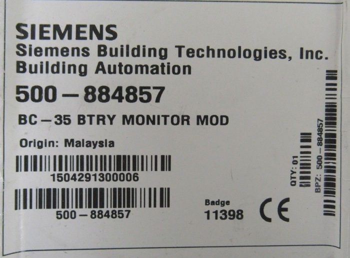 NEW SIEMENS 500-884857 BATTERY CHARGER TRANSFER MODULE 500884857 - Image 4