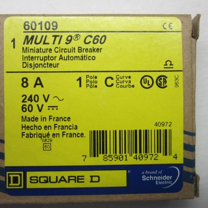 NEW SQUARE D 60109 CIRCUIT BREAKER MULTI 9 C60