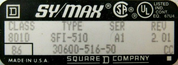 USED SQUARE D 8010-SFI-510 INTERFACE MODULE SY/MAX SER A1 REV 2.01 8010SFI510 - Image 4