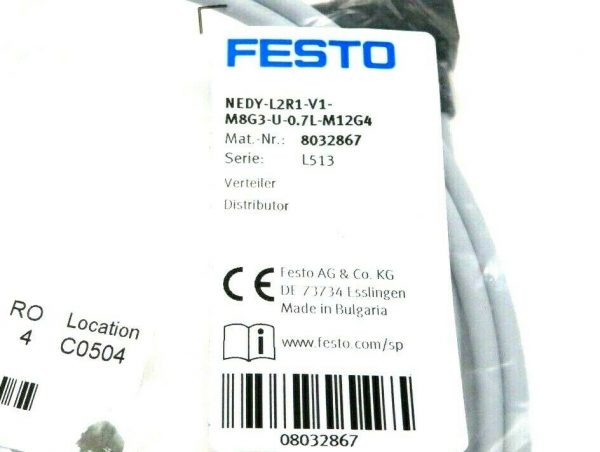 NEW FESTO NEDY-L2R1-V1-M8G3-U-0.7L-M12G4 DUO CABLE NEDYL2R1V1M8G3U07LM12G4 - Image 3
