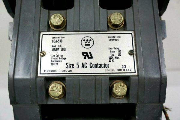 USED WESTINGHOUSE GCA-530 CONTACTOR SIZE 5 GCA530 2050A15G01 2045A40G03 - Image 4