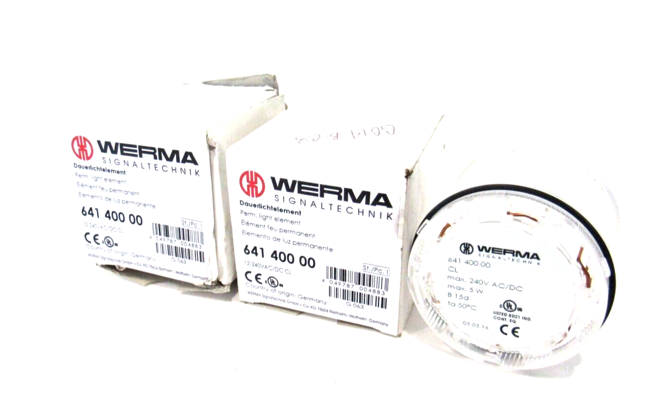 LOT OF 2 NEW WERMA 641 400 00 LIGHT ELEMENT 64140000