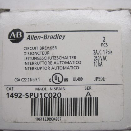 NEW ALLEN BRADLEY 1492-SPU1C020 CIRCUIT BREAKER