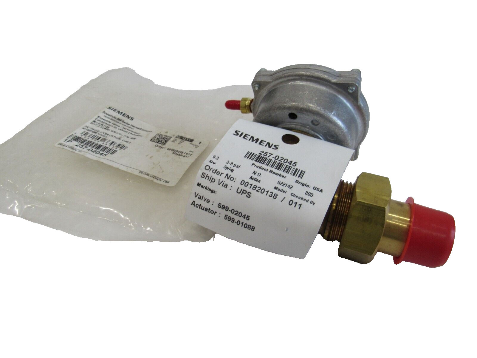 NEW SIEMENS 257-02045 ACUATOR/VALVE 25702045