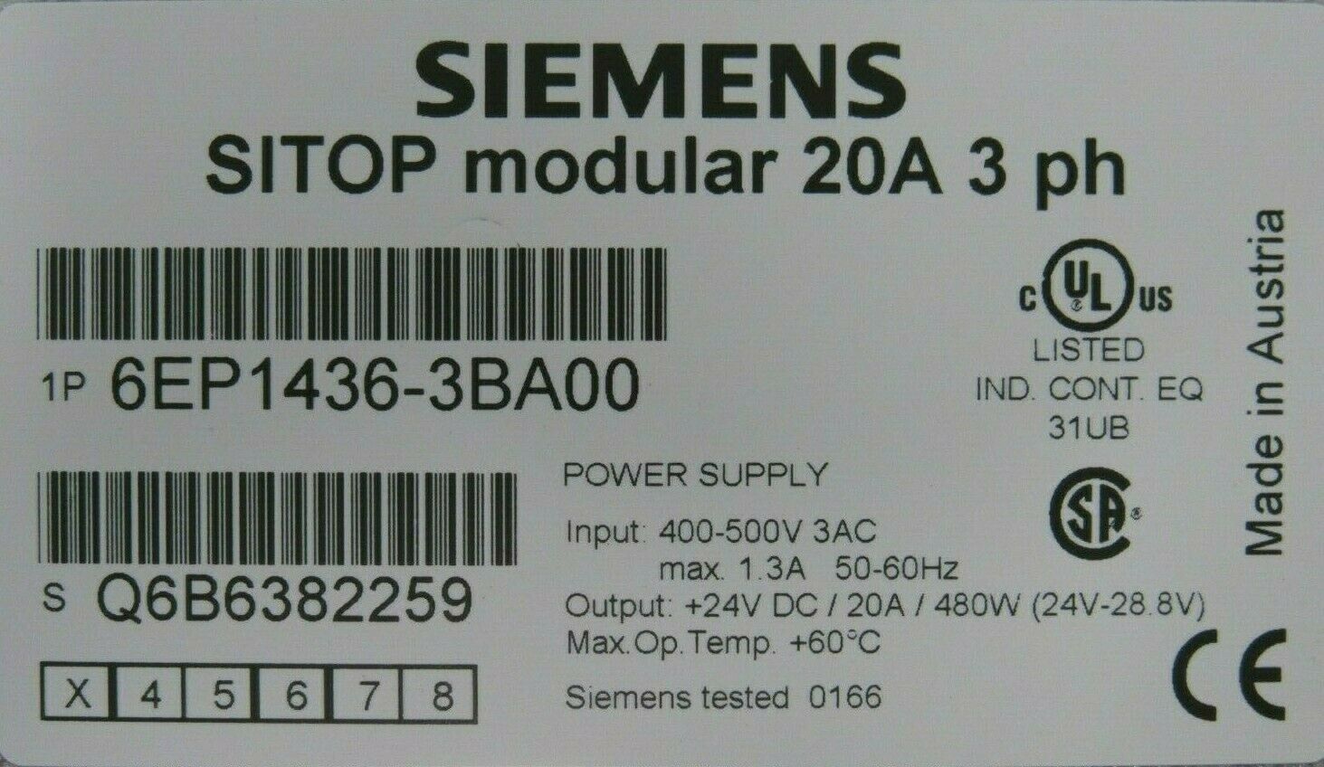 NEW SIEMENS 6EP1436-3BA00 SITOP POWER SUPPLY 6EP14363BA00 - Image 4