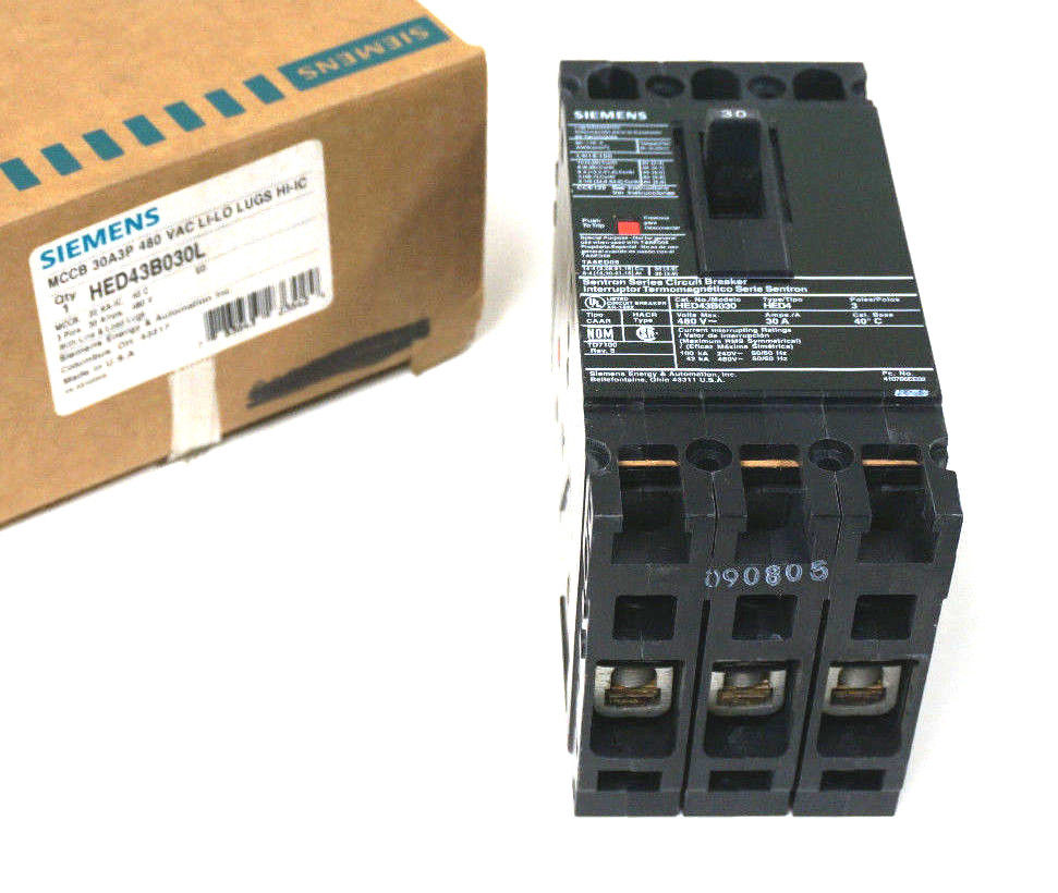NEW SIEMENS HED43B030L CIRCUIT BREAKER 480VAC, 3 POLE, 30A