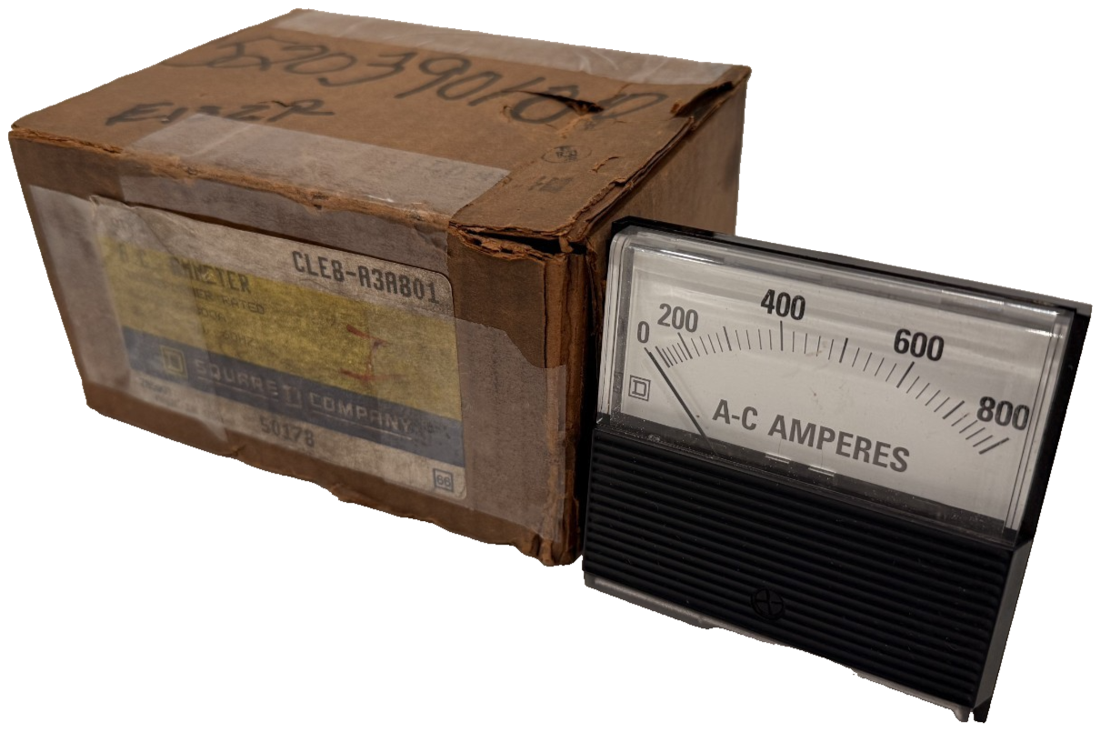 NEW SQUARE D CLE8-A3A801 A.C. AMMETER PANEL METER 0-800A 60HZ CLE8A3A801