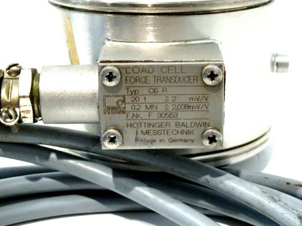 USED HOTTINGER BALDWIN MESSTECHNIK C6-R LOAD CELL FORCE TRANSDUCER F30553 C6R - Image 3
