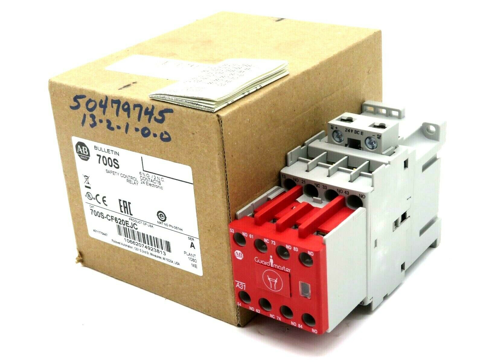 NEW ALLEN BRADLEY 700S-CF620EJC SAFETY CONTROL RELAY SERIES A 700SCF620EJC