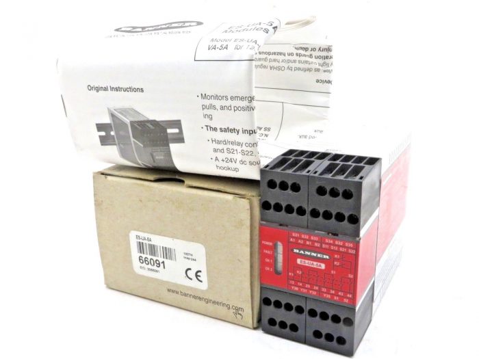 NEW BANNER ENGINEERING ES-UA-5A SAFETY RELAY MODULE ESUA5A