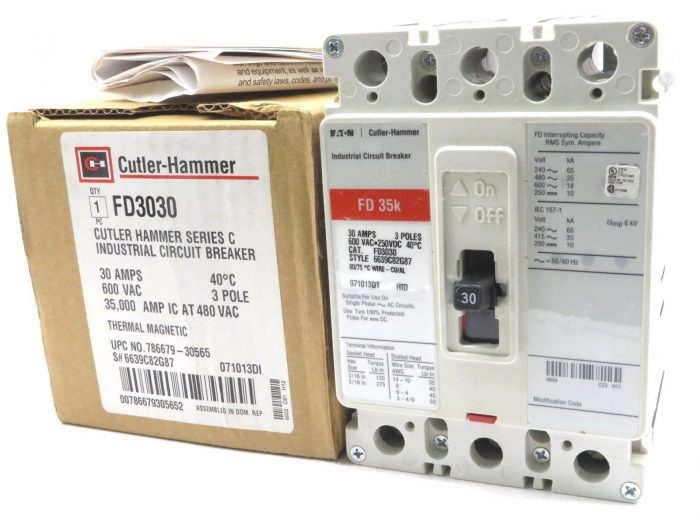 NEW CUTLER HAMMER FD3030 CIRCUIT BREAKER SERIES C