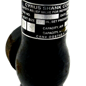 NEW CYRUS SHANK COMPANY 804 RELIEF VALVE PRESSURE 250 3/4" INLET