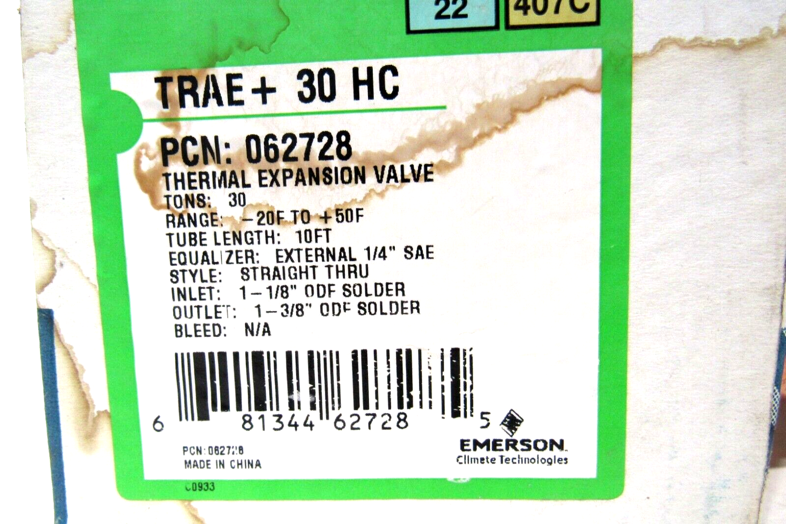 NEW EMERSON 062728 THERMAL EXPANSION VALVE - Image 4