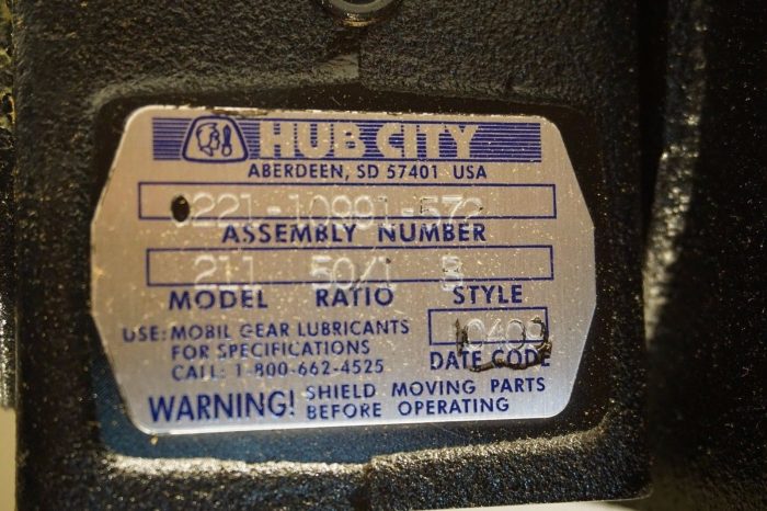 NEW HUB CITY 221-10991-572 MODEL 211 WORM GEAR BOX 50/1 RATIO, 22110991572 - Image 6