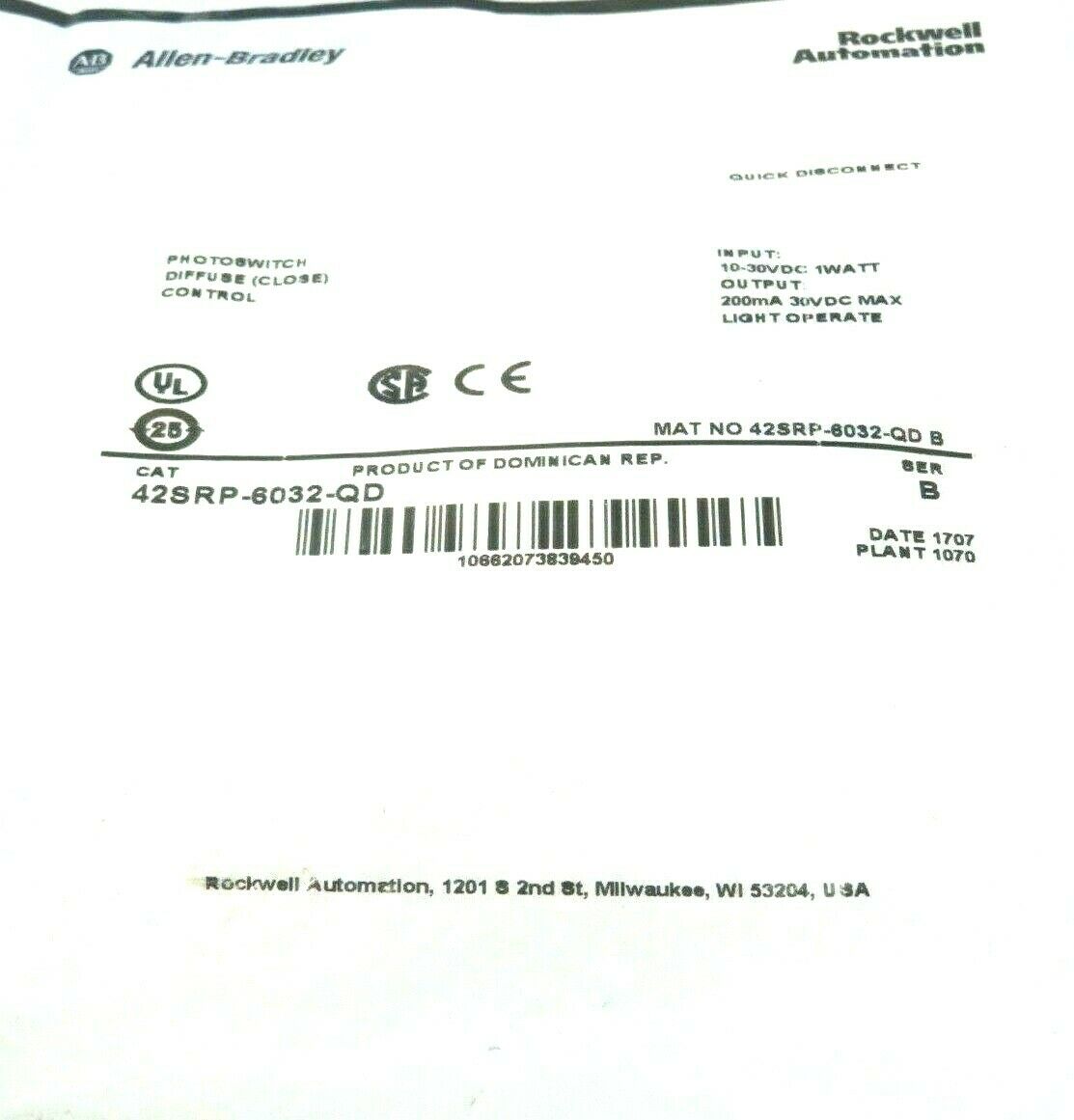 NEW LOT OF 2 ALLEN BRADLEY 42SRP-6032-QD PHOTOSWITCH 42SRP6032QD - Image 3
