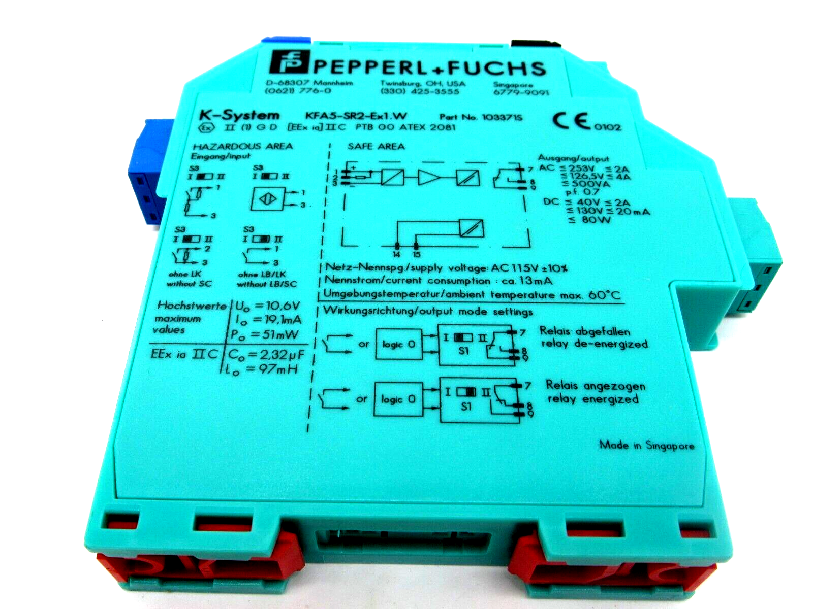 NEW PEPPERL+FUCHS KFA5-SR2-EX1.W SWITCH AMPLIFIER KFA5SR2EX1W - Image 3