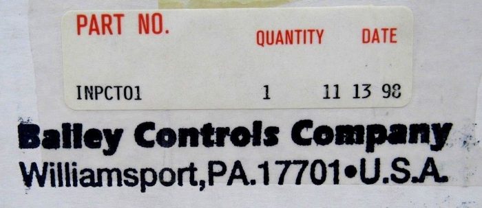 NEW SEALED BAILEY CONTROLS INPCT01 TRANSFER MODULE - Image 3