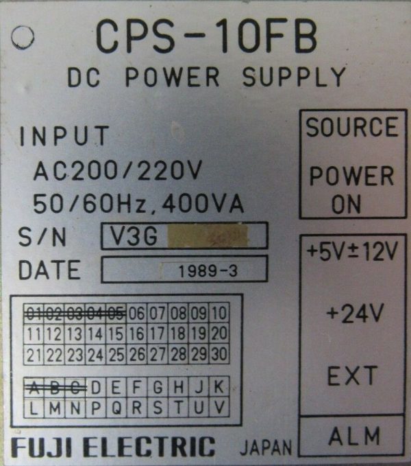 USED FUJI ELECTRIC CPS-10FB DC POWER SUPPLY CPS10FB - Image 5