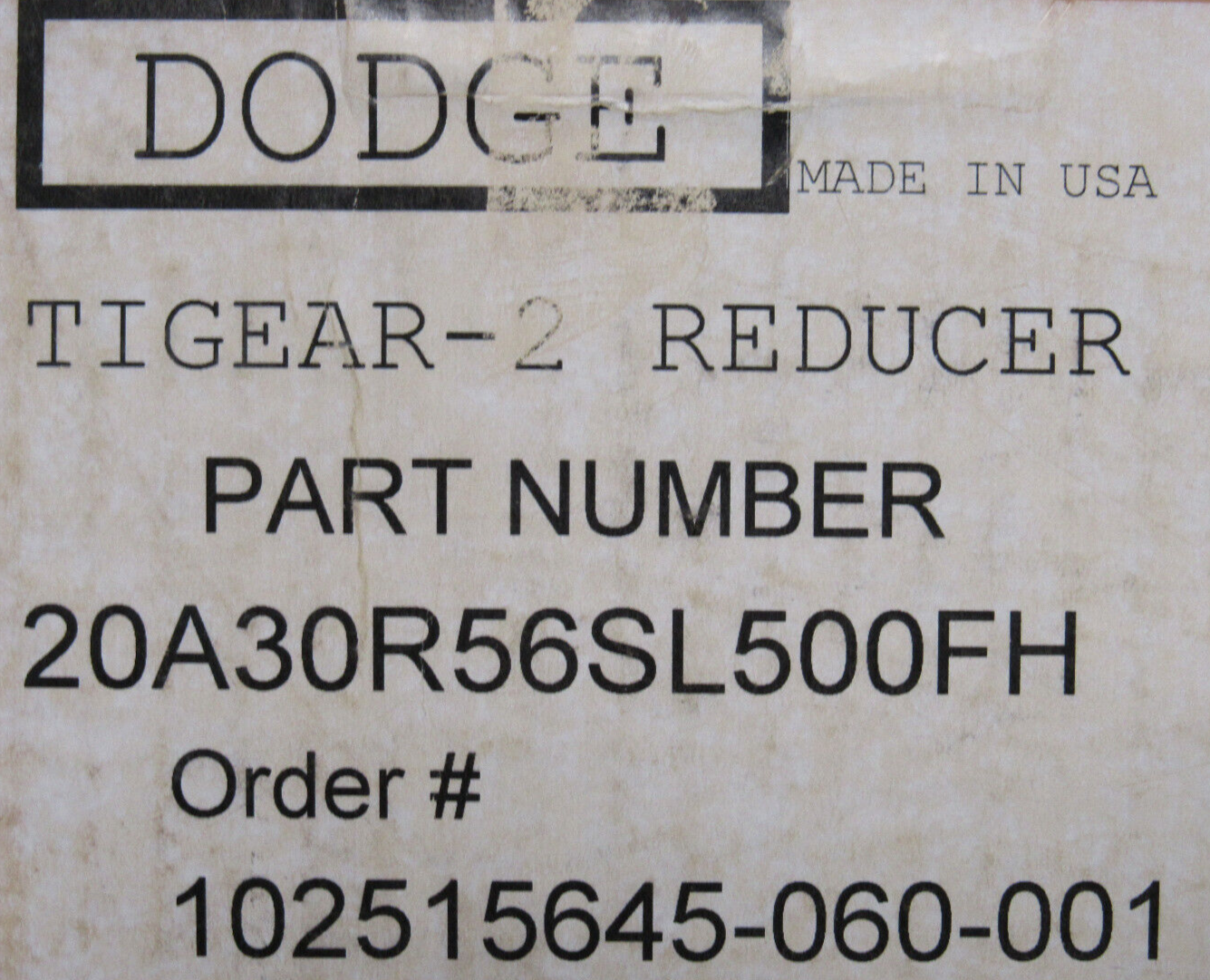 NEW DODGE 20A30R56SL500FH GEAR REDUCER 30:1 - Image 6
