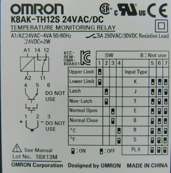 NEW OMRON K8AK-TH12S TEMPERATURE MONITORING RELAY K8AKTH12S - Image 4