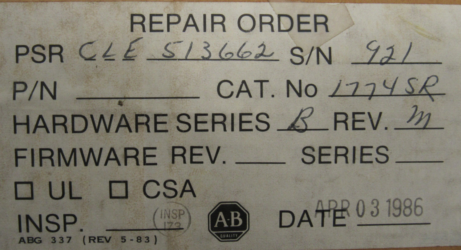 REFURBISHED ALLEN BRADLEY 1774-SR I/O MODULE SER. B 1774SR - Image 6