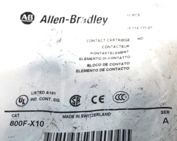10 NEW ALLEN BRADLEY 800F-X10 CONTACT CARTRIDGES SER.A 800FX10 - Image 3