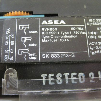 NEW ABB RVH65S OVERLOAD RELAY