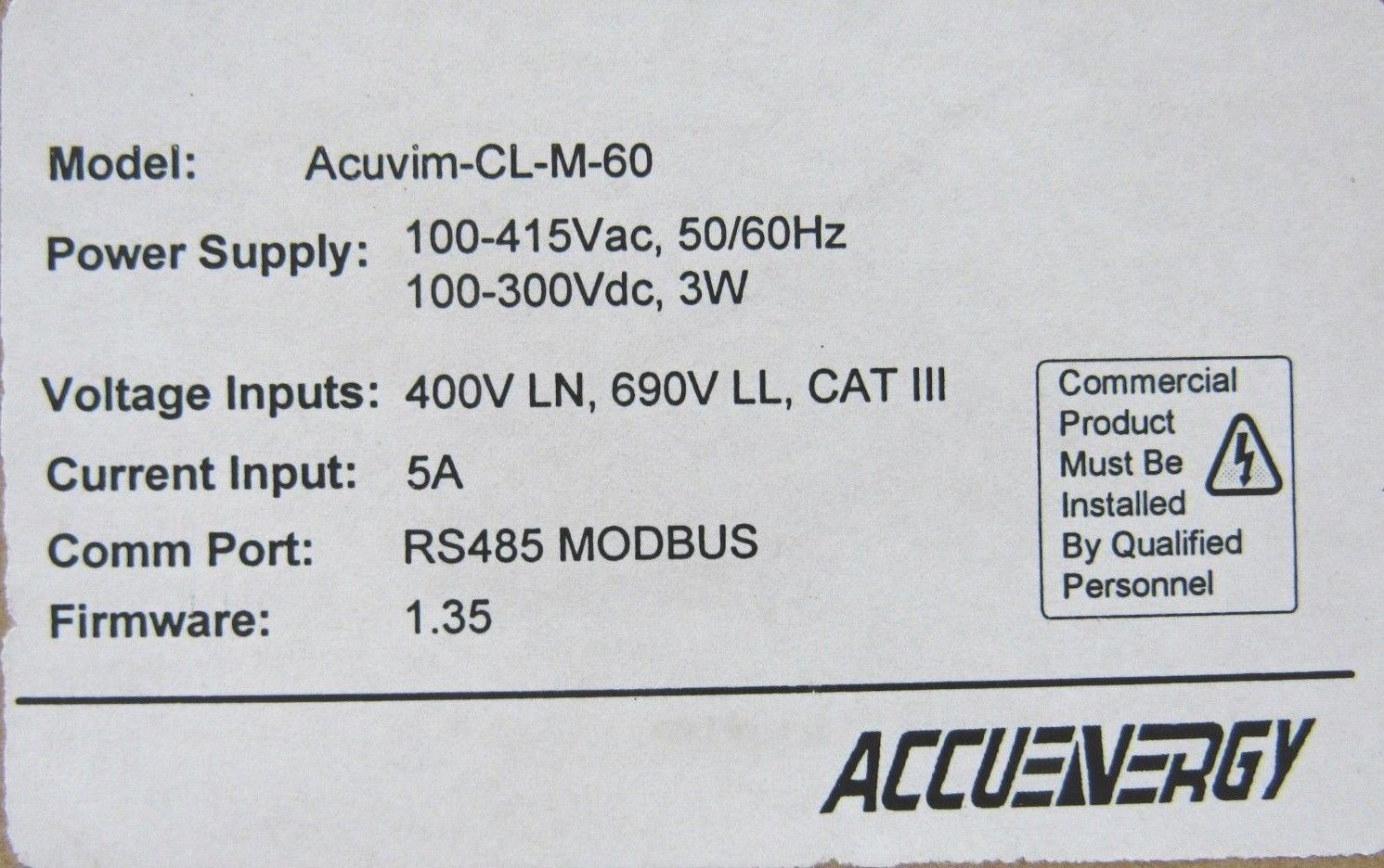 NEW ACCUENERGY ACUVIM-CL-M-60 POWER METER ACUVIMCLM60 RS485 MODBUS - Image 6
