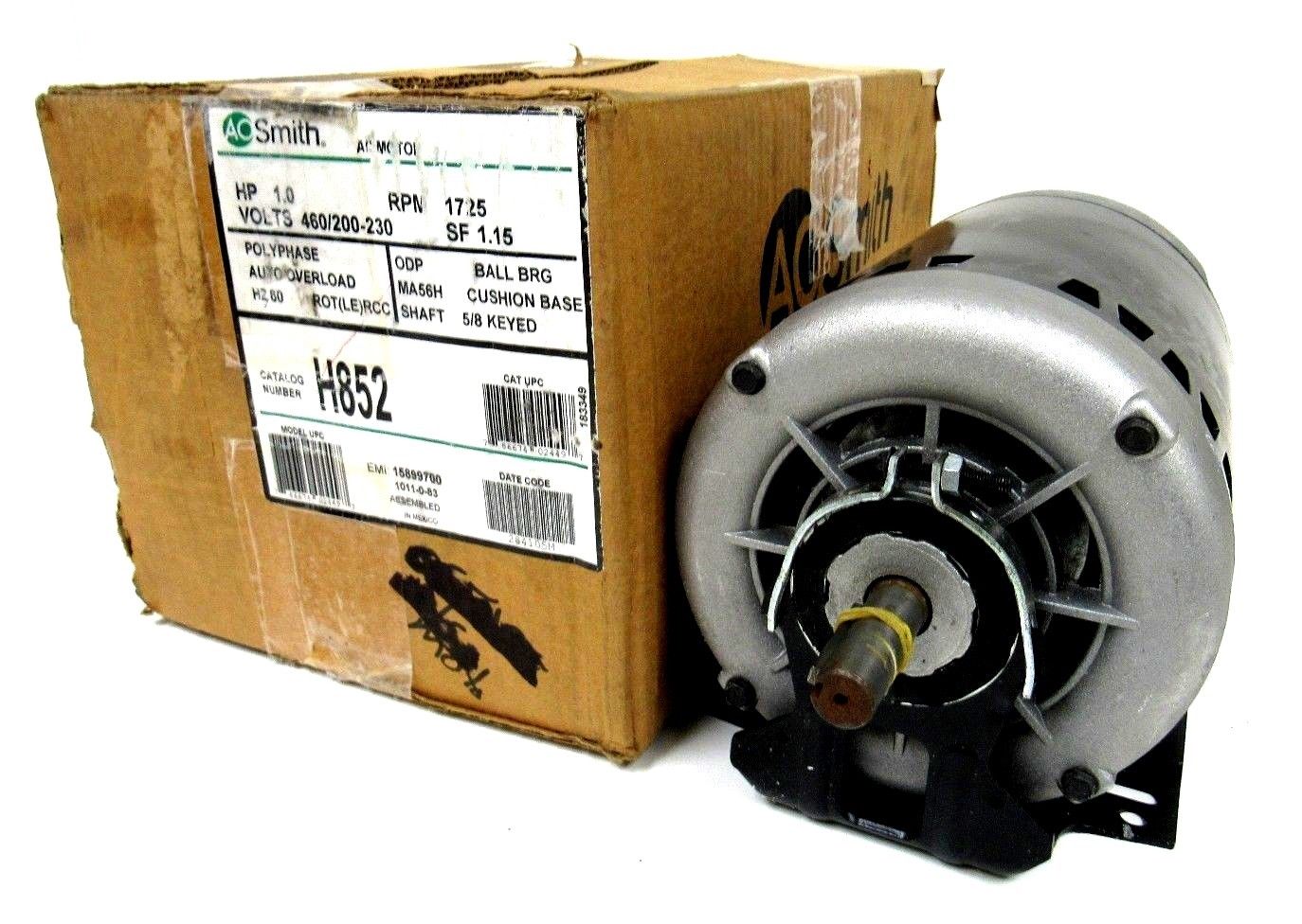 NEW AO SMITH H852 MOTOR 7-158997-01 1725 RPM 1 HP 460/200-230