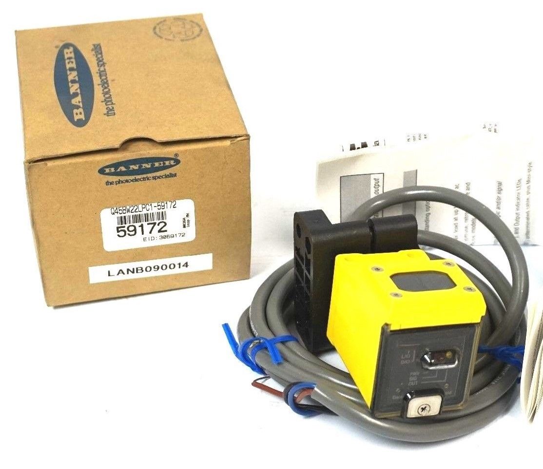 NEW BANNER Q45BW22LPC1-59172 LOGIC MODULE AND BRACKET 59172, Q45BW22LPC159172