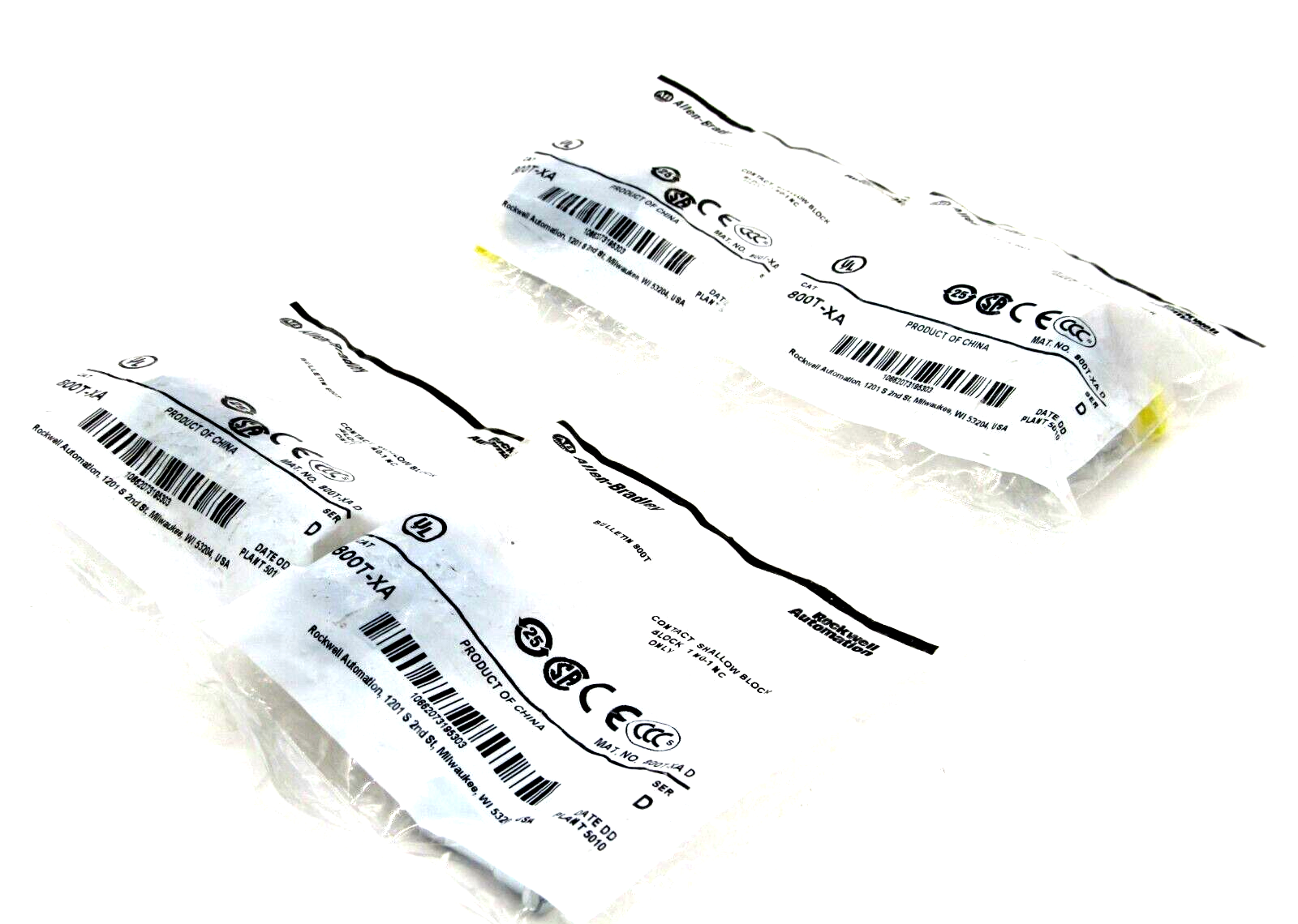 NEW LOT OF 4 ALLEN BRADLEY 800T-XA CONTACT BLOCK SERIES D 800TXA